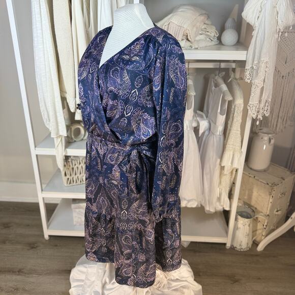 Lane Bryant Women's Plus sz. 26 purple paisley dress, office career church #4235 - Picture 5 of 7